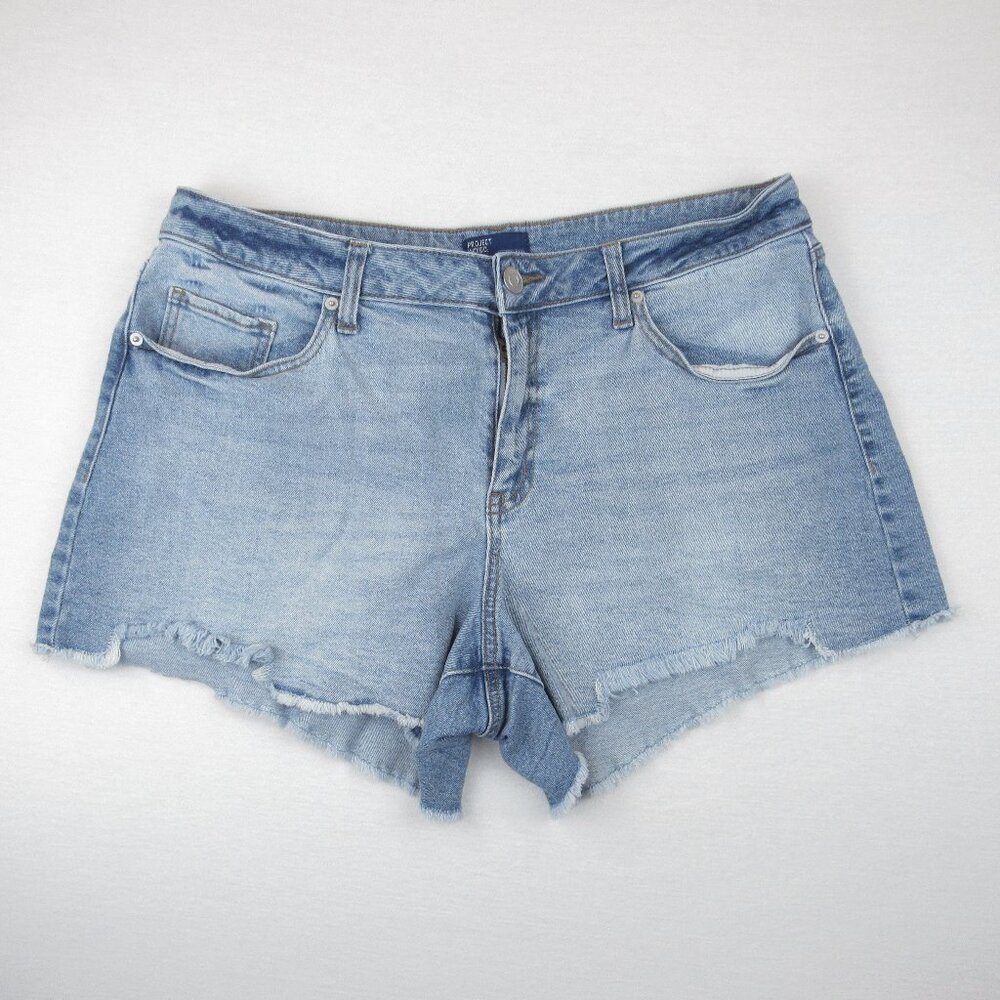 Project Indigo Shorts Size 15 Juniors Light Wash Relaxed Denim Cut Off Shorts